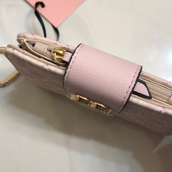 Juicy Couture Quilted Powder Blush Tonal Love Your Couture Tab Card Wallet NWT - Picture 13 of 16